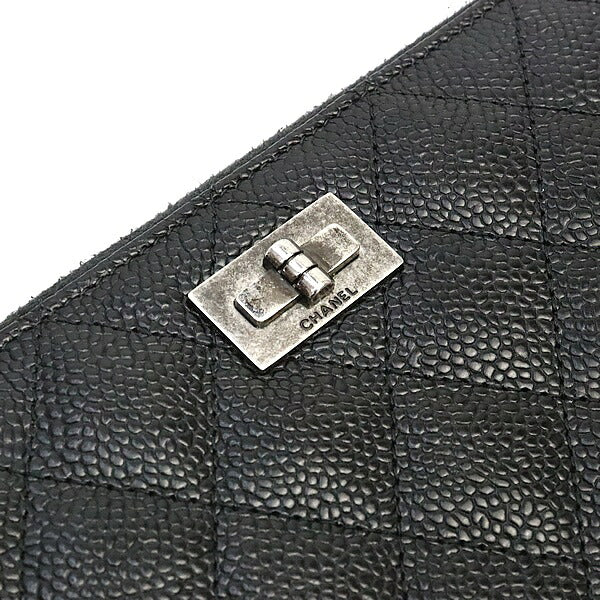 CHANEL Matelasse Caviar Skin Round Zip Wallet Size ONE SIZE