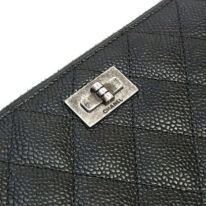 CHANEL Matelasse Caviar Skin Round Zip Wallet Size ONE SIZE