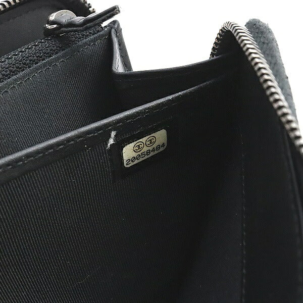CHANEL Matelasse Caviar Skin Round Zip Wallet Size ONE SIZE