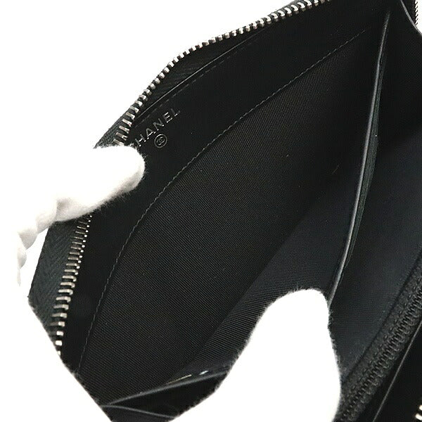 CHANEL Matelasse Caviar Skin Round Zip Wallet Size ONE SIZE