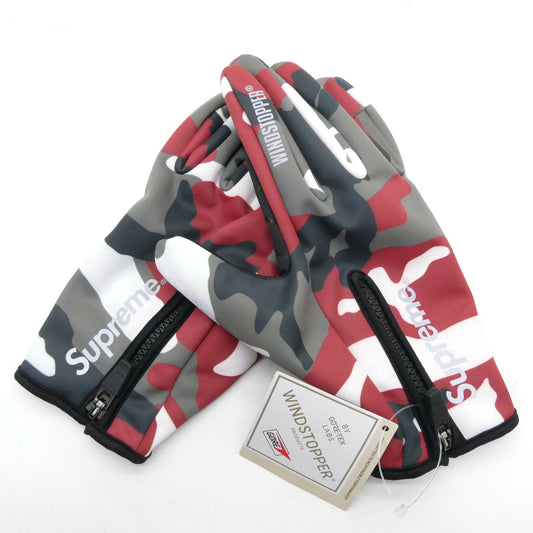 Supreme WINDSTOPPER Zip Gloves 25AW Red Camo