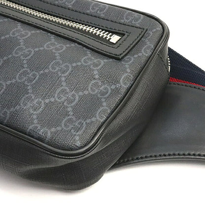 GUCCI GG Supreme Leather PVC Waist Bag Size ONE SIZE Black