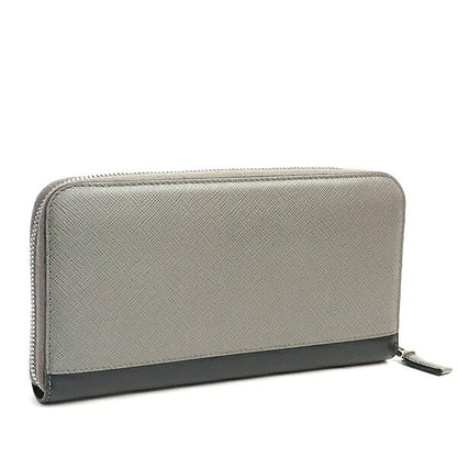 PRADA Saffiano Leather Round Zip Long Wallet Size ONE SIZE
