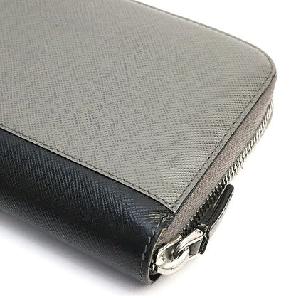 PRADA Saffiano Leather Round Zip Long Wallet Size ONE SIZE