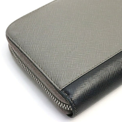 PRADA Saffiano Leather Round Zip Long Wallet Size ONE SIZE