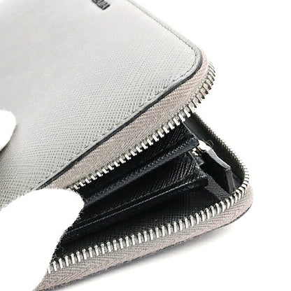 PRADA Saffiano Leather Round Zip Long Wallet Size ONE SIZE