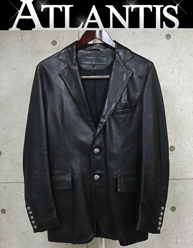 CHROME HEARTS Cross Button Leather 2B Tailored Jkt Size M