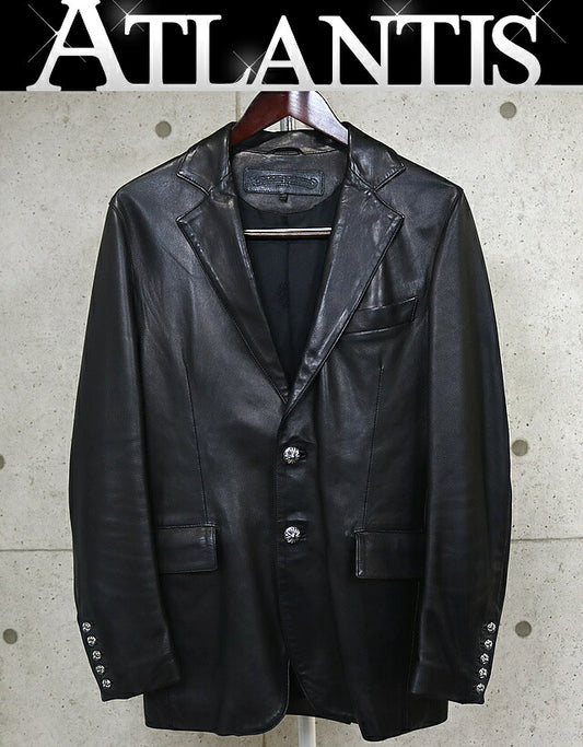 CHROME HEARTS Cross Button Leather 2B Tailored Jkt Size M