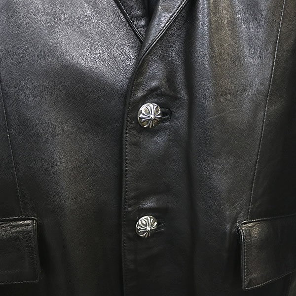 CHROME HEARTS Cross Button Leather 2B Tailored Jkt Size M