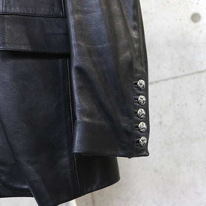 CHROME HEARTS Cross Button Leather 2B Tailored Jkt Size M