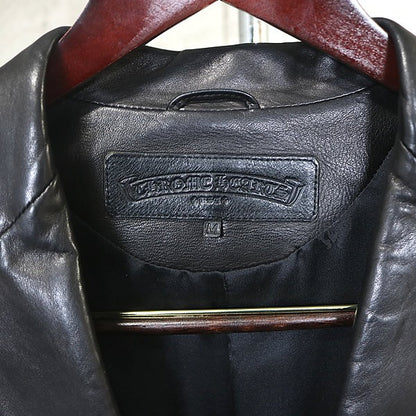 CHROME HEARTS Cross Button Leather 2B Tailored Jkt Size M