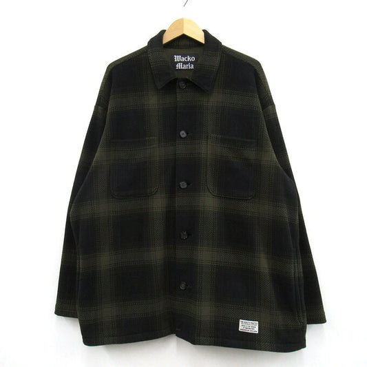 WACKO MARIA 24AW Check Fleece Shirt Jacket Green Size L