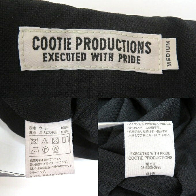 COOTIE PRODUCTIONS Wool Saxony Track Jacket Black Size M