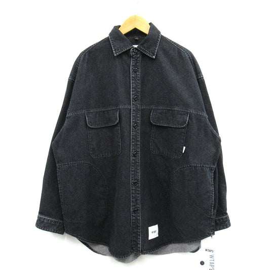 WTAPS 22AW WCPO Cotton Denim Shirt Jacket Black Size 01