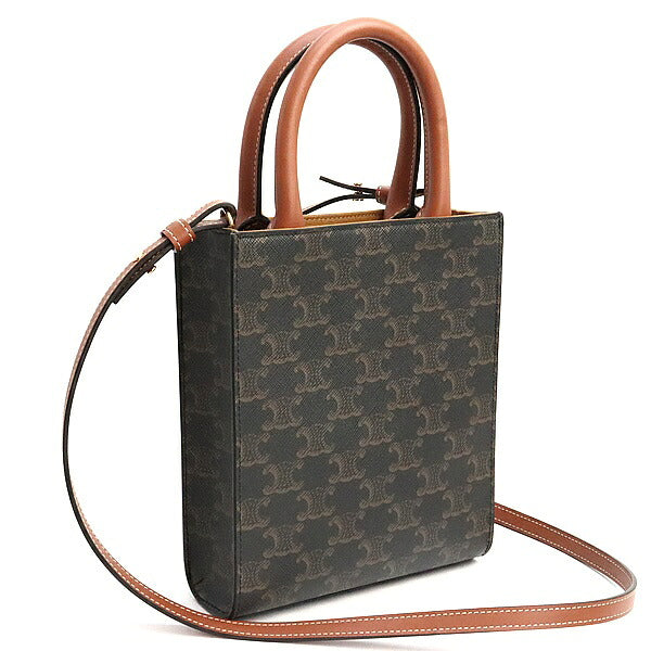 CELINE Triomphe Mini Vertical Cabas Bag Brown Size ONE SIZE