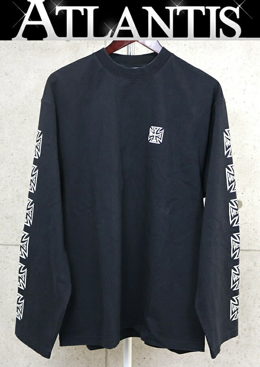 VETEMENTS 26SS Biker Cross Long Sleeve T-Shirt Black Size M
