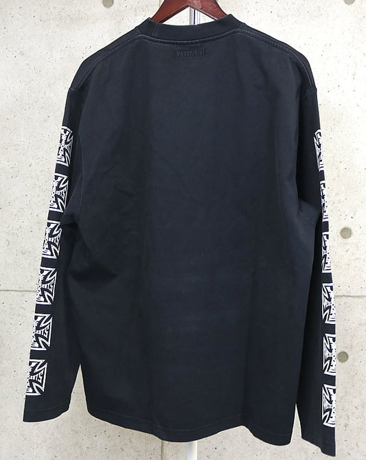 VETEMENTS 26SS Biker Cross Long Sleeve T-Shirt Black Size M