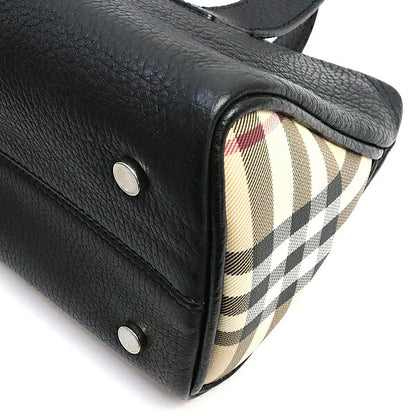 BURBERRY Nova Check Triangle Leather Mini Bag Size ONE SIZE