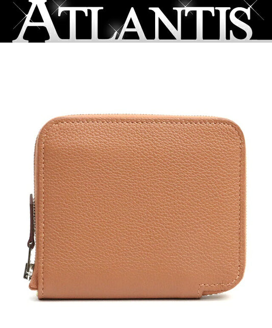 HERMES Azap Compact Silk'in Evercolor Leather Wallet Gold
