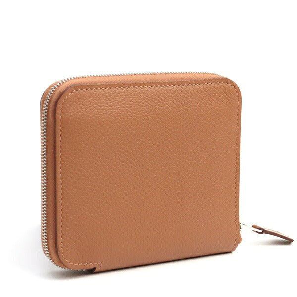 HERMES Azap Compact Silk'in Evercolor Leather Wallet Gold