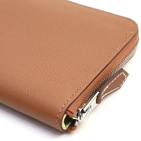 HERMES Azap Compact Silk'in Evercolor Leather Wallet Gold