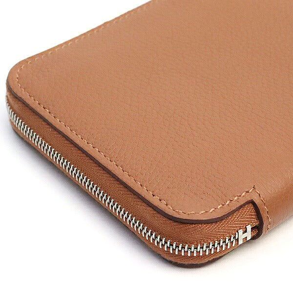 HERMES Azap Compact Silk'in Evercolor Leather Wallet Gold