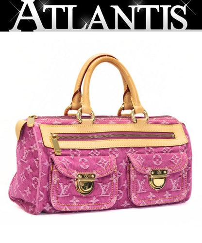 Louis Vuitton Neo Speedy Monogram Denim Handbag Pink