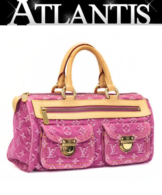 Louis Vuitton Neo Speedy Monogram Denim Handbag Pink
