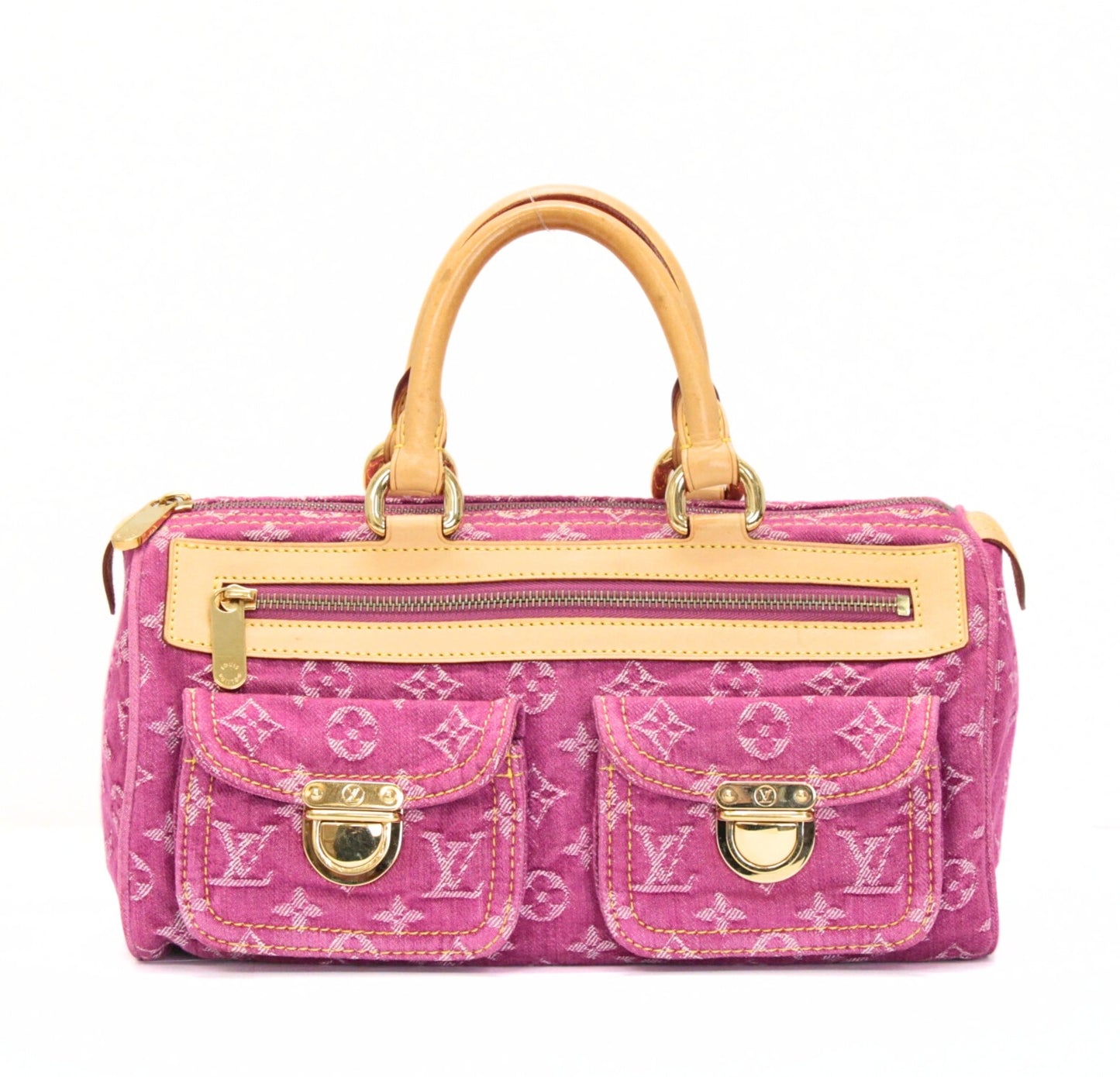 Louis Vuitton Neo Speedy Monogram Denim Handbag Pink