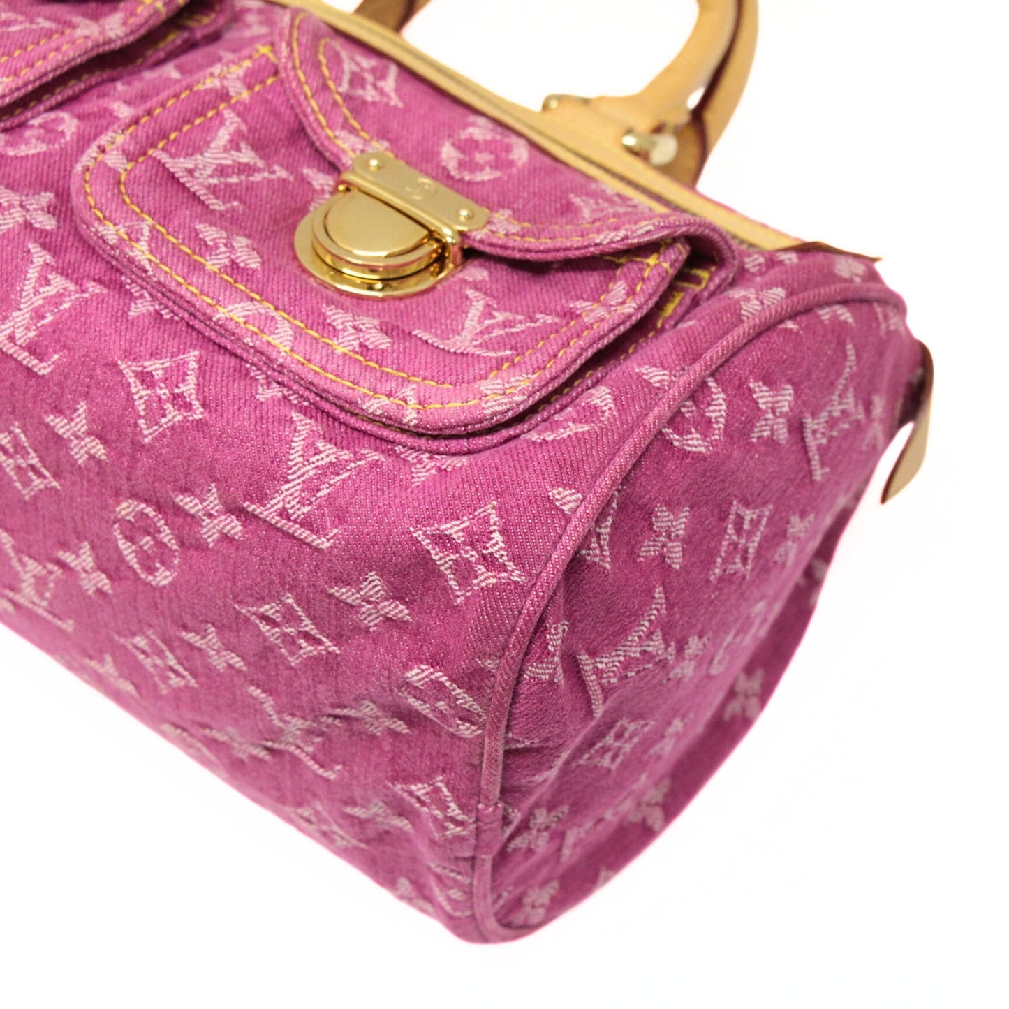 Louis Vuitton Neo Speedy Monogram Denim Handbag Pink