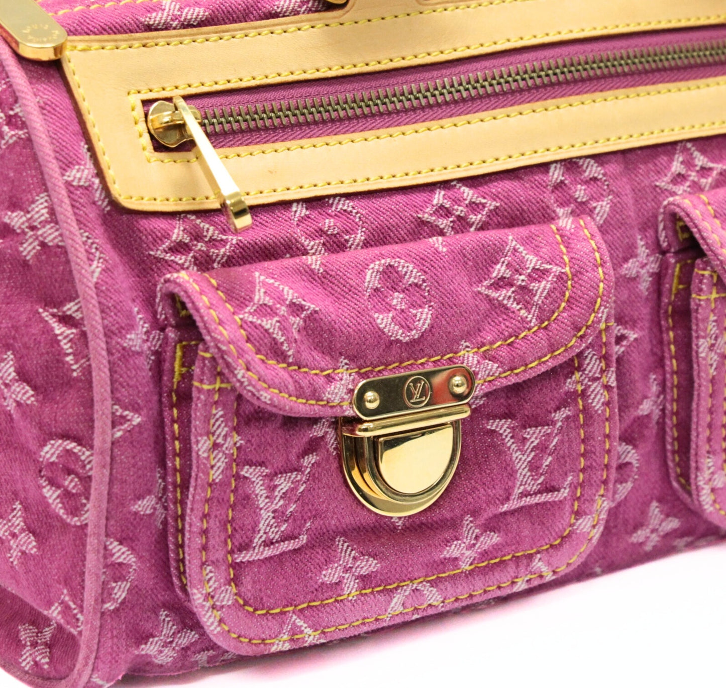 Louis Vuitton Neo Speedy Monogram Denim Handbag Pink