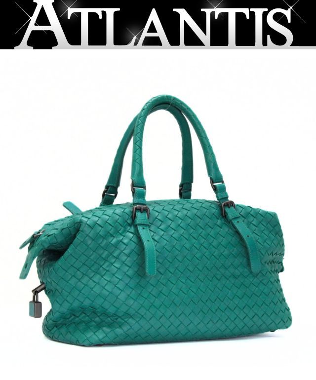 Bottega Veneta Intrecciato Leather Mini Boston Bag Green