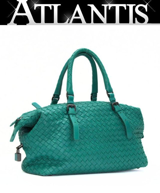 Bottega Veneta Intrecciato Leather Mini Boston Bag Green