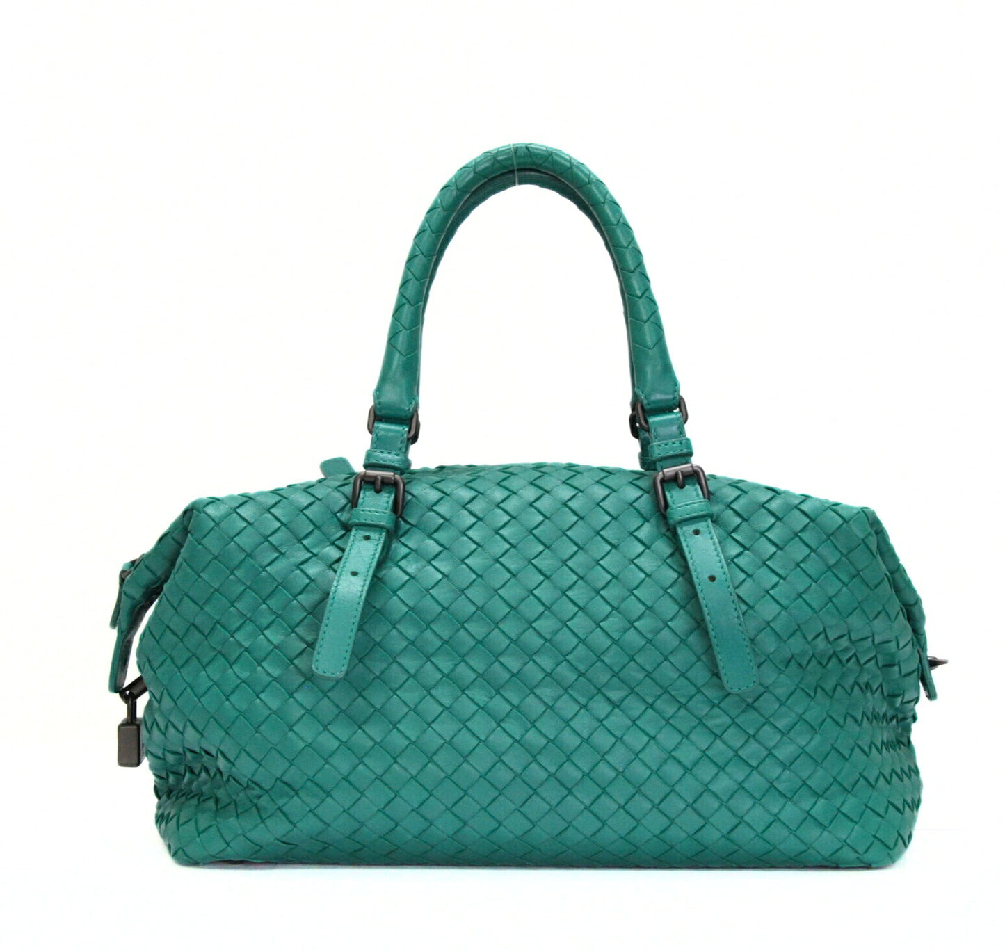 Bottega Veneta Intrecciato Leather Mini Boston Bag Green