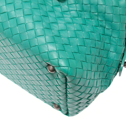 Bottega Veneta Intrecciato Leather Mini Boston Bag Green