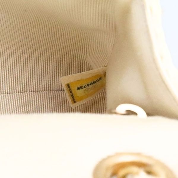 CHANEL Matelasse 25 Tweed W Chain Bag White Size ONE SIZE