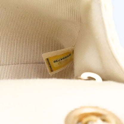 CHANEL Matelasse 25 Tweed W Chain Bag White Size ONE SIZE