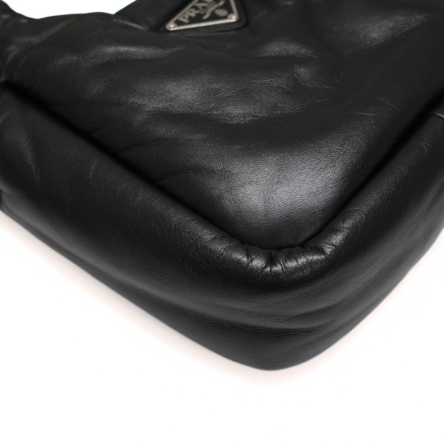 PRADA Padded Mini 2-Way Leather Bag Black Size ONE SIZE