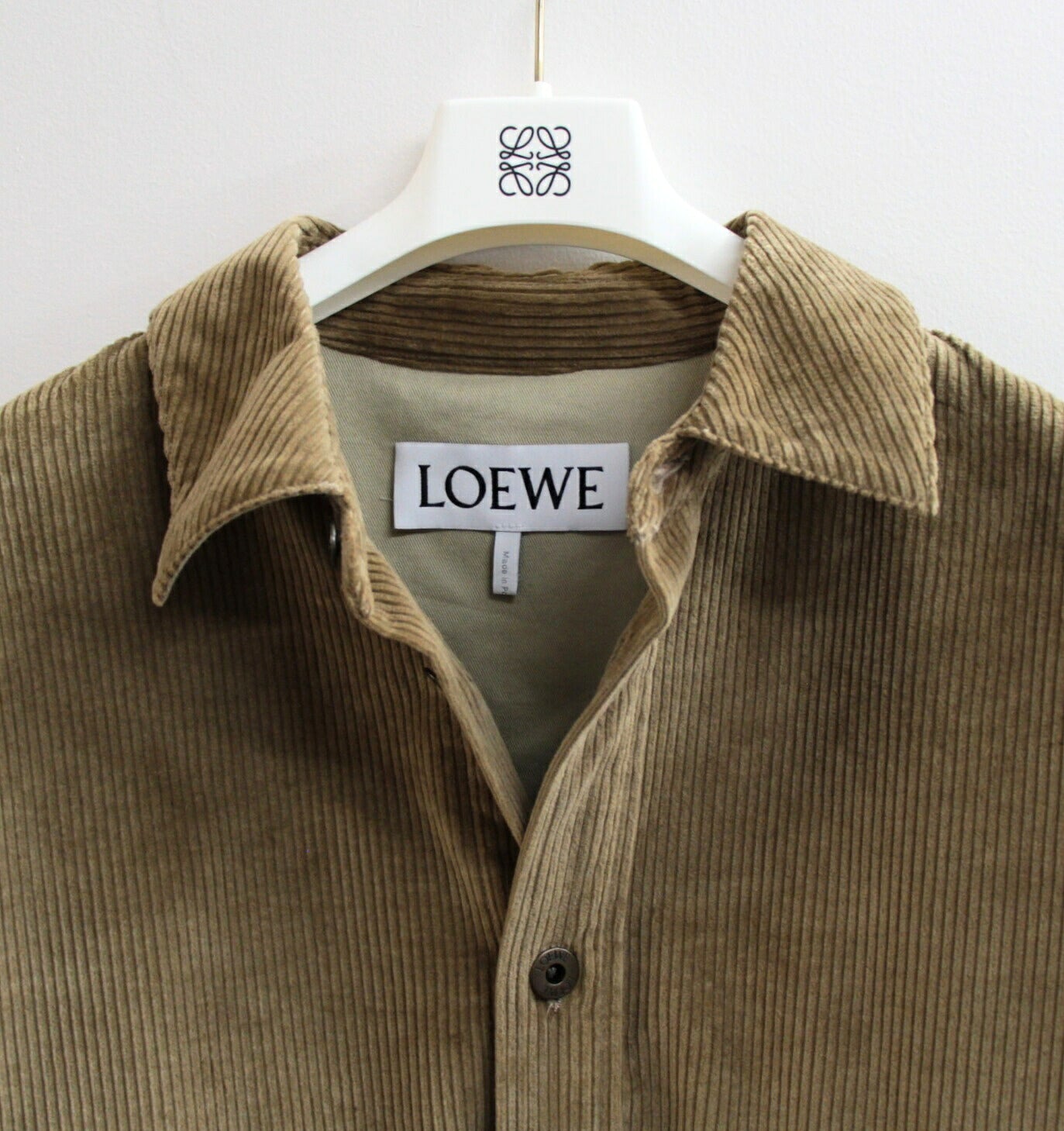 LOEWE Corduroy Cashmere Blend Shirt Jacket Size 44