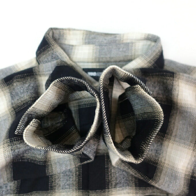 WIND AND SEA Flannel Cotton Shirt Black/White Size XL