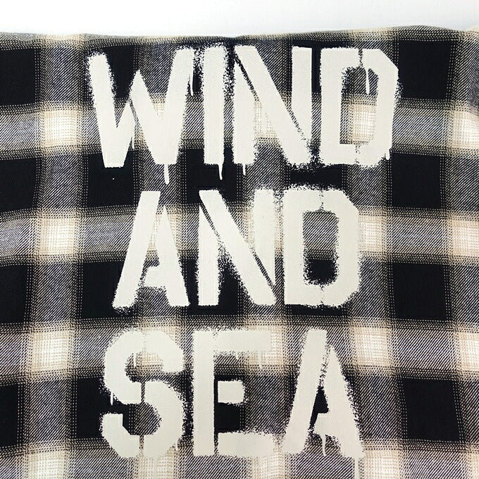 WIND AND SEA Flannel Cotton Shirt Black/White Size XL