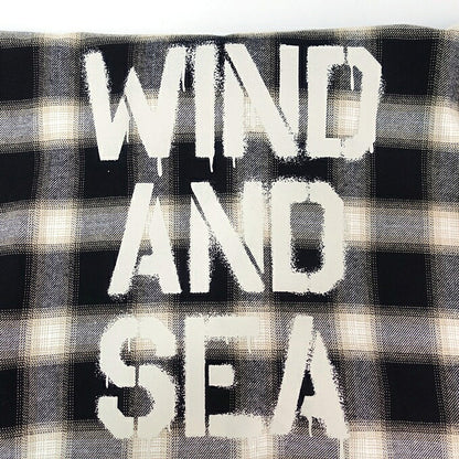 WIND AND SEA Flannel Cotton Shirt Black/White Size XL