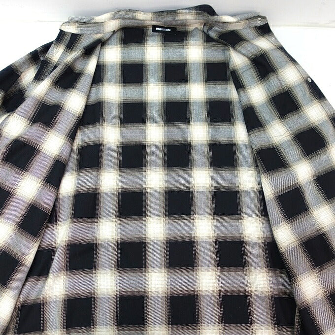 WIND AND SEA Flannel Cotton Shirt Black/White Size XL