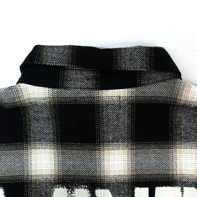 WIND AND SEA Flannel Cotton Shirt Black/White Size XL