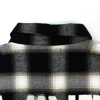 WIND AND SEA Flannel Cotton Shirt Black/White Size XL