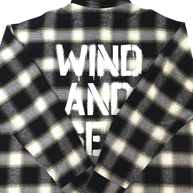 WIND AND SEA Flannel Cotton Shirt Black/White Size XL