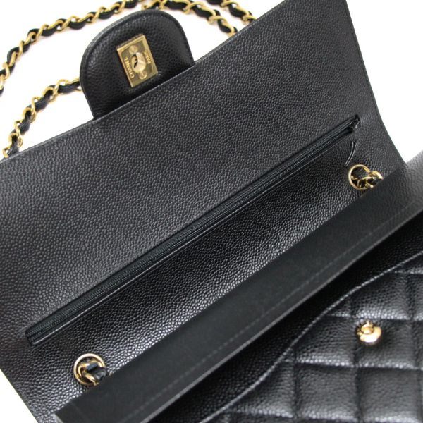 CHANEL Matelasse 30 Caviar Chain Bag Black Size ONE SIZE