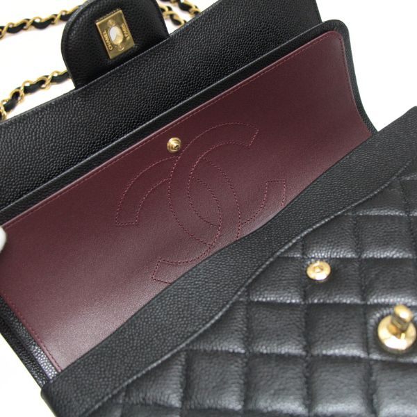 CHANEL Matelasse 30 Caviar Chain Bag Black Size ONE SIZE