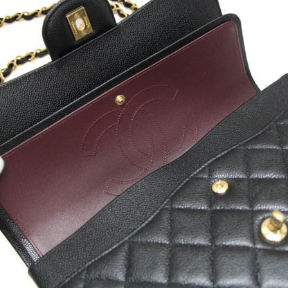 CHANEL Matelasse 30 Caviar Chain Bag Black Size ONE SIZE