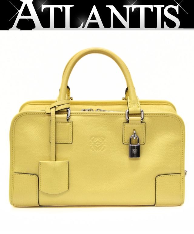 LOEWE Amazona 28 Leather Handbag Yellow Size ONE SIZE